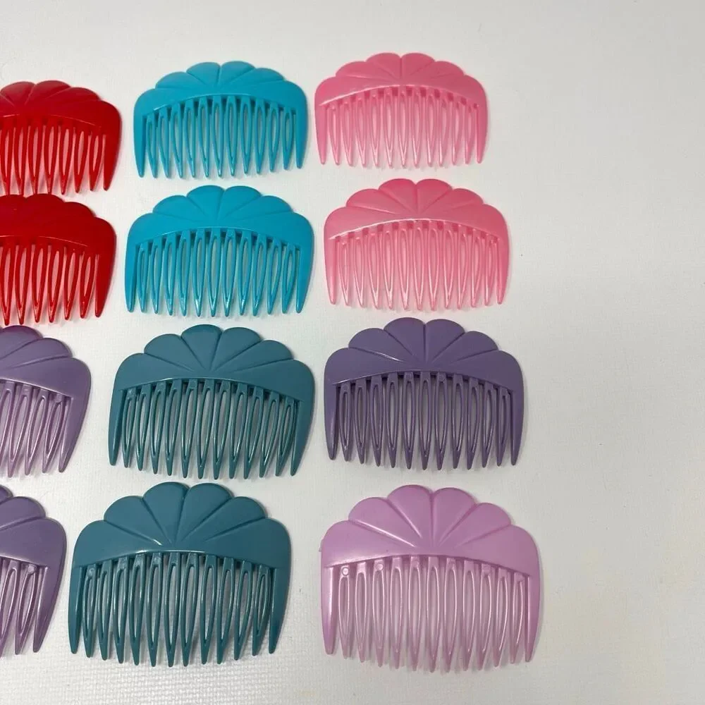 Set of 16 Vintage Small Tuck Hair Side Combs Hair Accessories Made in Hong Kong